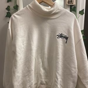 Stussy White Collared Sweatshirt